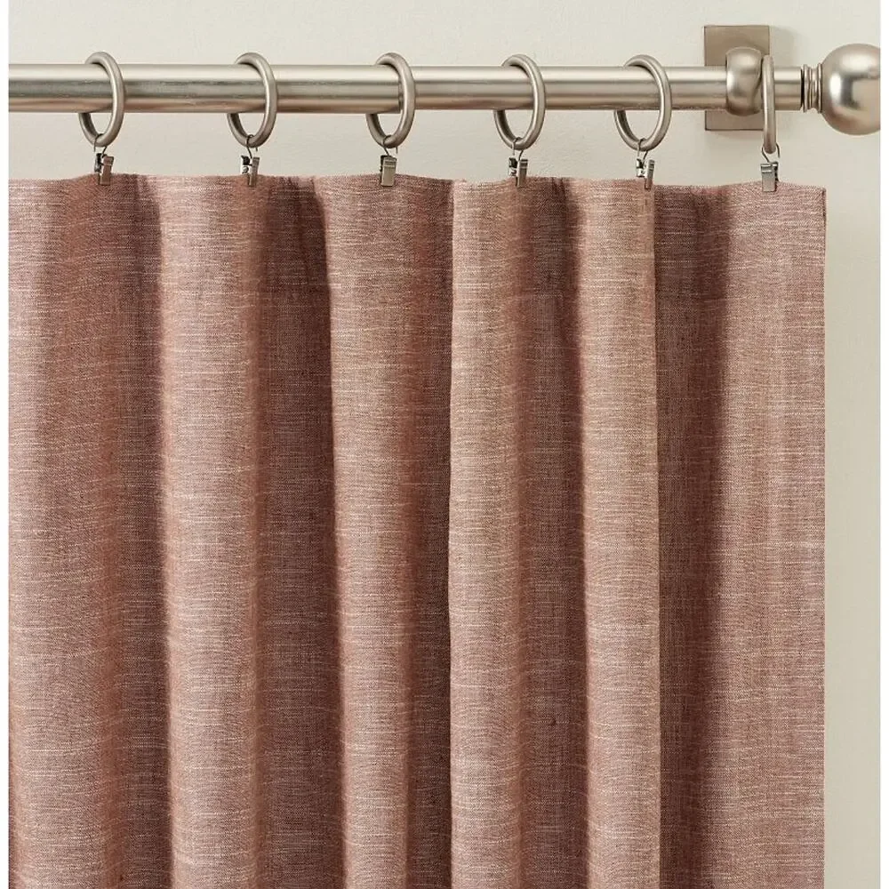 $529 Pottery Barn EMERY Linen Curtain | Brick Red, 100 x 120